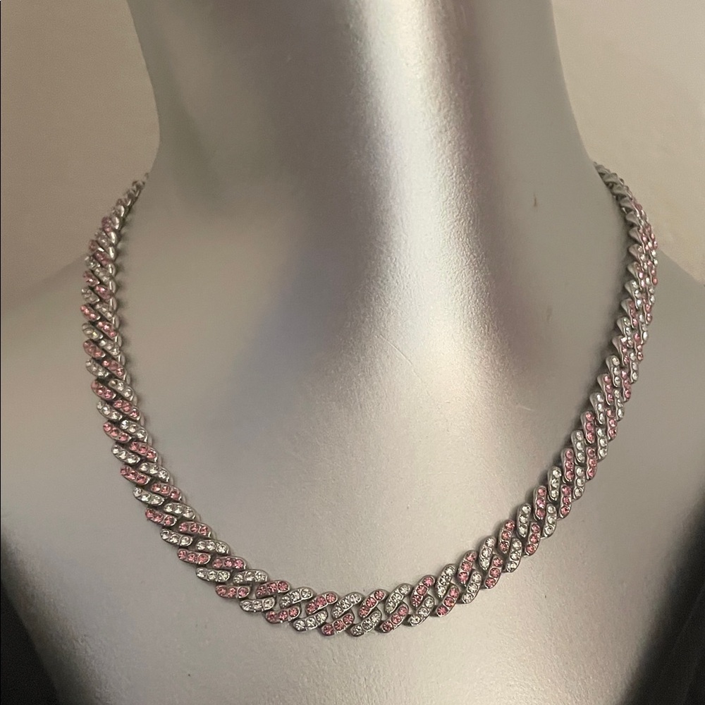 Chic Pink and Silver Women's Necklace